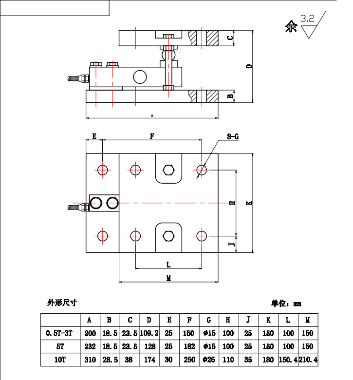 悬臂梁称重模块尺寸GH-MK